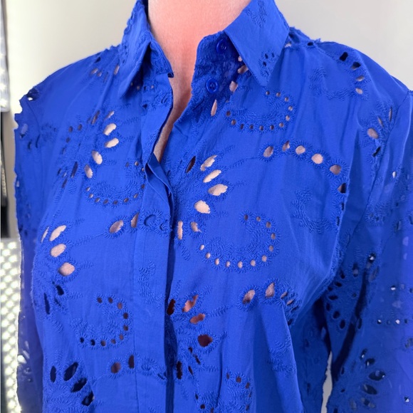 NWOT Zara Embroidered Eyelet Blouse - Picture 6 of 11